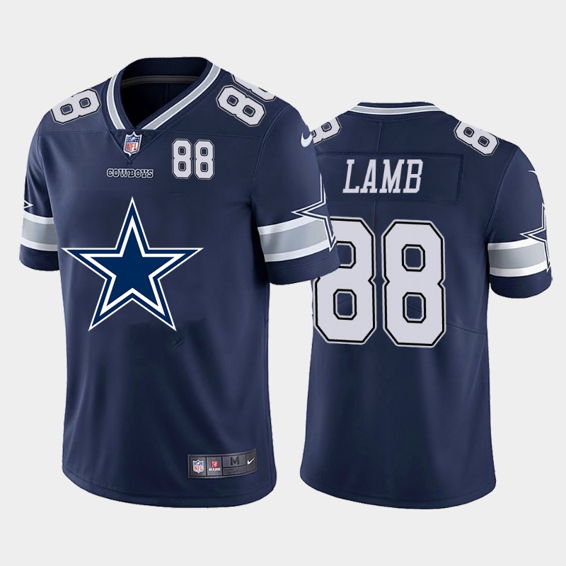 Dallas Cowboys #88 CeeDee Lamb Navy Blue Men's Big Team Logo Player Vapor Limited Jersey