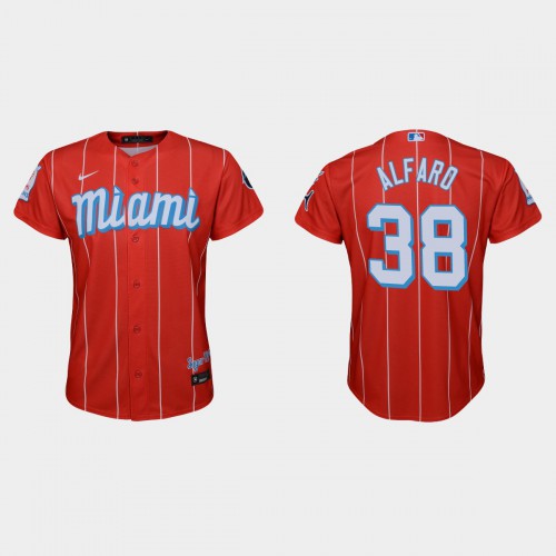 Miami Miami Marlins #38 Jorge Alfaro Youth 2021 City Connect Authentic Jersey Red Youth