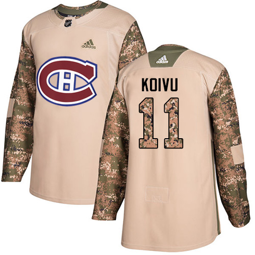 Adidas Montreal Canadiens #11 Saku Koivu Camo Authentic 2017 Veterans Day Stitched Jersey Men's