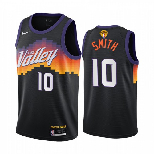 Phoenix Suns #10 Jalen Smith Mens 2021 Finals Bound City Edition Jersey Black Mens