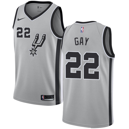 San Antonio Spurs #22 Rudy Gay Silver Swingman Statement Edition Jersey Mens