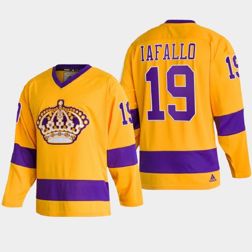 Adidas Los Angeles Kings #19 Alex Iafallo Team Classics Gold Men's 2022 Throwback Jersey Men's