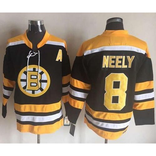 Boston Bruins #8 Cam Neely Black/Yellow CCM Throwback New Stitched Jersey Men's