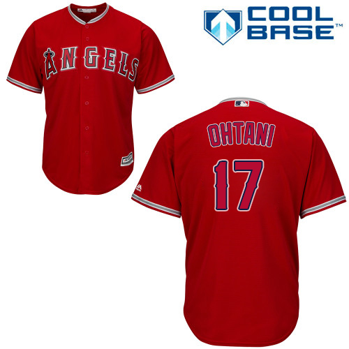 Los Angeles Angels #17 Shohei Ohtani Red Cool Base Stitched Youth Jersey Youth