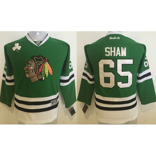 Chicago Blackhawks #65 Andrew Shaw Green Stitched Youth Jersey Youth