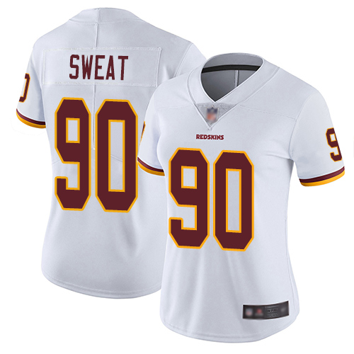 Washington Commanders #90 Montez Sweat White Women's Stitched Vapor Untouchable Limited Jersey Womens