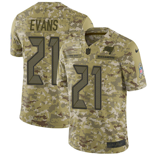 Tampa Bay Buccaneers #21 Justin Evans Camo Men's Stitched Limited 2018 Salute To Service Jersey Men's