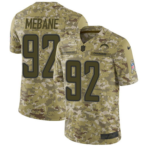 Los Angeles Chargers #92 Brandon Mebane Camo Men's Stitched Limited 2018 Salute To Service Jersey Men's