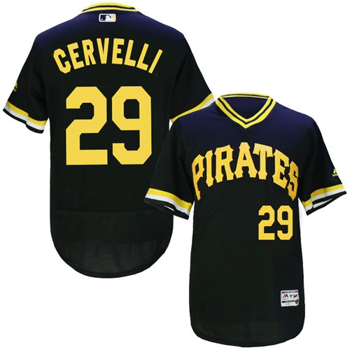 Pittsburgh Pirates #29 Francisco Cervelli Black Flexbase Authentic Collection Cooperstown Stitched Jersey Men's