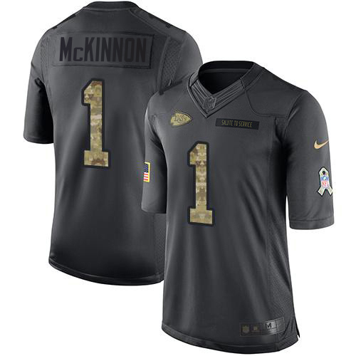 Chiefs #1 Jerick McKinnon Black Youth Stitched Limited 2016 Salute To Service Jersey