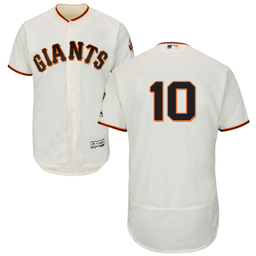 San Francisco Giants #10 Evan Longoria Cream Flexbase Authentic Collection Stitched Jersey Men's
