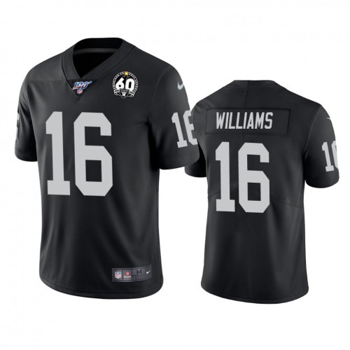 Las Vegas Raiders #16 Tyrell Williams Black 60th Anniversary Vapor Limited Stitched 100th Season Jersey Men's
