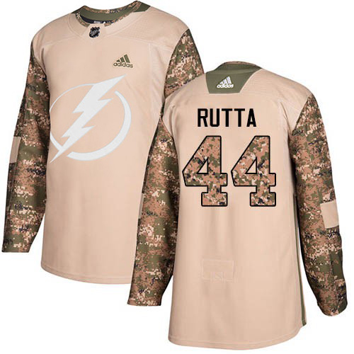 Adidas Tampa Bay Lightning #44 Jan Rutta Camo Authentic 2017 Veterans Day Stitched Jersey Men's