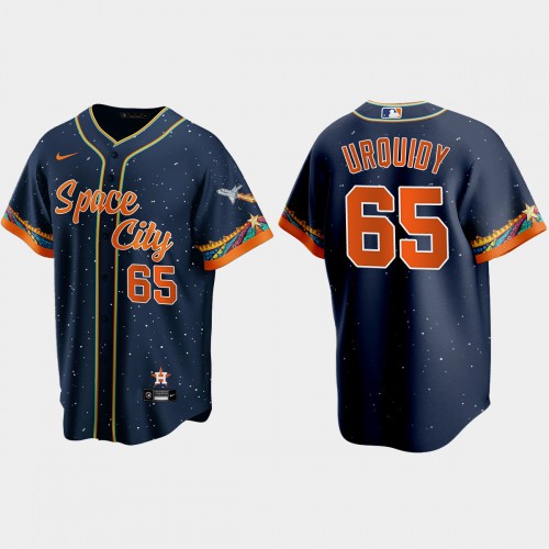 Houston Houston Astros #65 Jose Urquidy Navy Men's 2021 City Connect Replica Jersey Men's