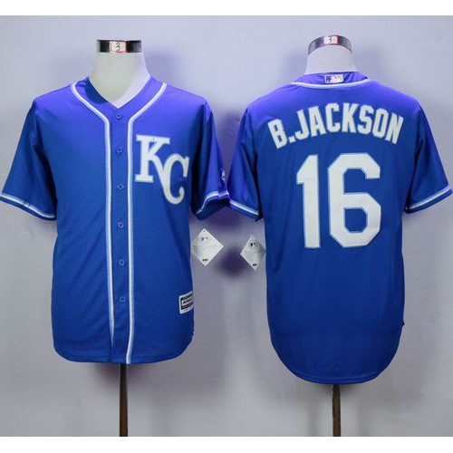 Kansas City Royals #16 Bo Jackson Blue Alternate 2 New Cool Base Stitched Jersey Men's