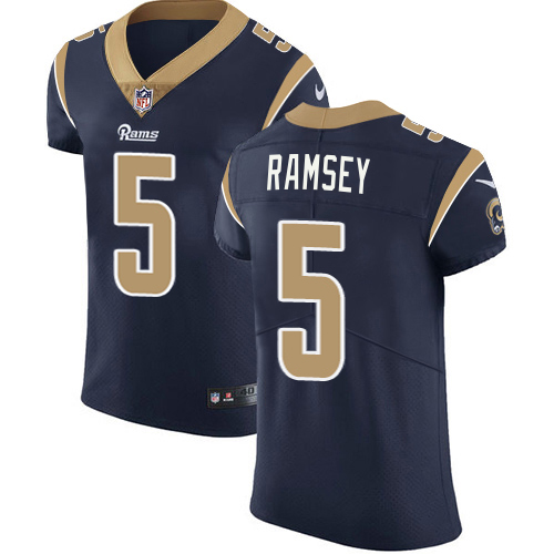 Rams #5 Jalen Ramsey Navy Blue Team Color Men's Stitched Vapor Untouchable Elite Jersey
