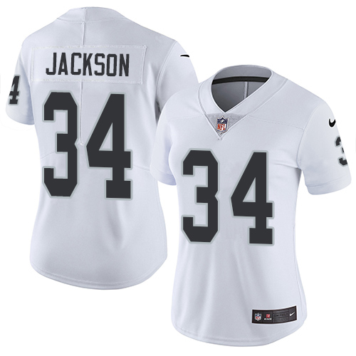 Raiders #34 Bo Jackson White Women's Stitched Vapor Untouchable Limited Jersey