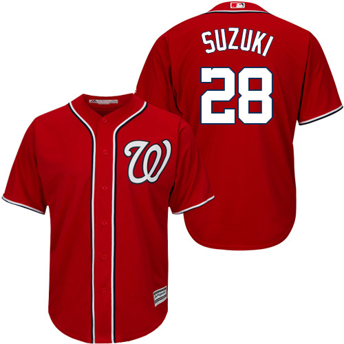 Washington Nationals #28 Kurt Suzuki Red New Cool Base Stitched Youth Jersey Youth