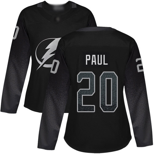 Adidas Tampa Bay Lightning #20 Nicholas Paul Black Women's Alternate Authentic Stitched Jersey Womens