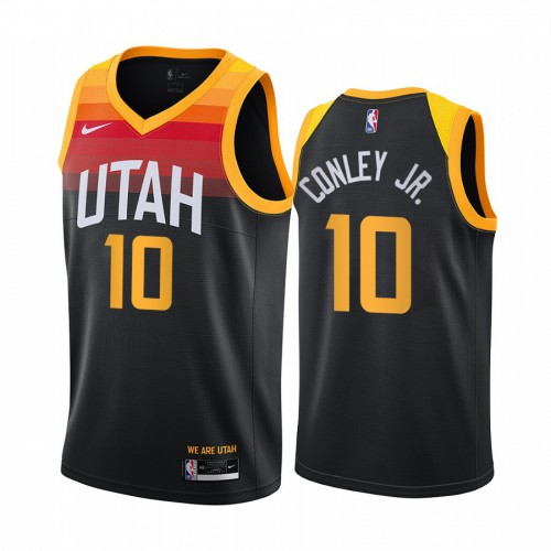 Utah Jazz #10 Mike Conley Black Womens Swingman 2020-21 City Edition Jersey Womens