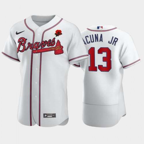 Atlanta Atlanta Braves #13 Ronald Acuna Jr. Men's Authentic 2021 Memorial Day Jersey - White Men's