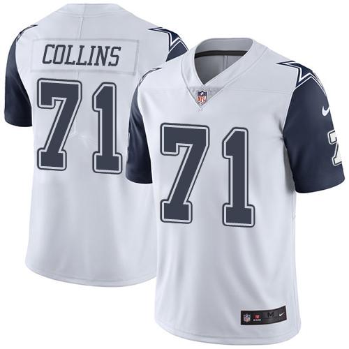 Dallas Cowboys #71 La'el Collins White Men's Stitched Limited Rush Jersey Men's