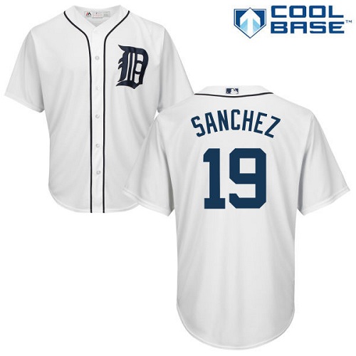 Detroit Tigers #19 Anibal Sanchez White Cool Base Stitched Youth Jersey Youth