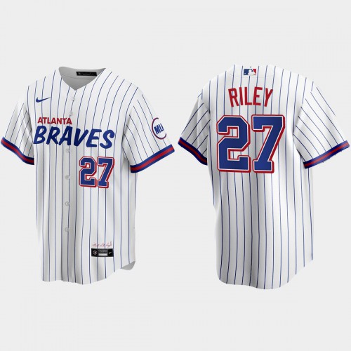 Atlanta Atlanta Braves #27 Austin Riley White Men's 2021 City Connect Replica Jersey Men's