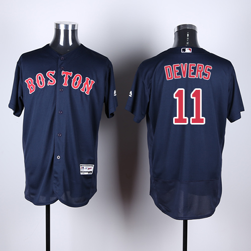 Boston Red Sox #11 Rafael Devers Navy Blue Flexbase Authentic Collection Stitched Jersey Men's