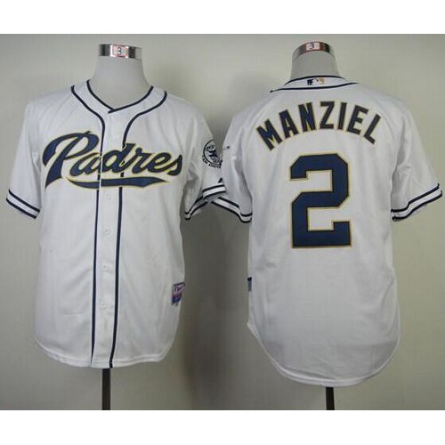 San Diego Padres #2 Johnny Manziel White Cool Base Stitched Jersey Men's