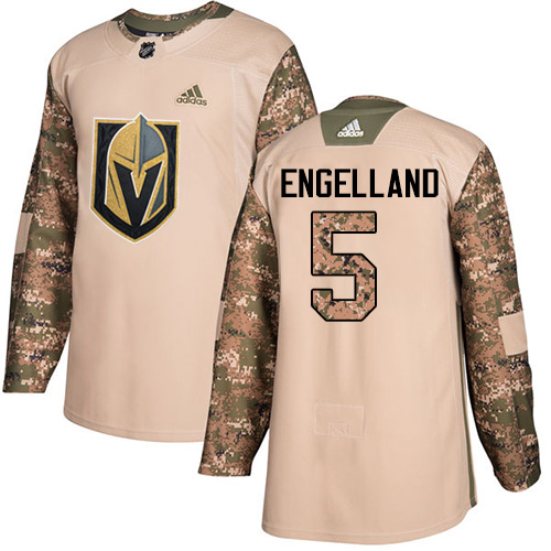Adidas Golden Vegas Golden Knights #5 Deryk Engelland Camo Authentic 2017 Veterans Day Stitched Jersey Men's