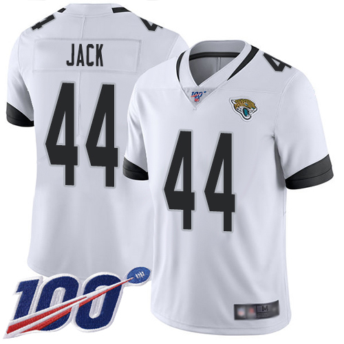 Jacksonville Jaguars #44 Myles Jack White Men's Stitched 100th Season Vapor Limited Jersey Men's