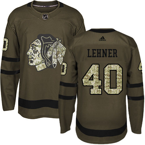Adidas Chicago Blackhawks #40 Robin Lehner Green Salute to Service Stitched Jersey Men's