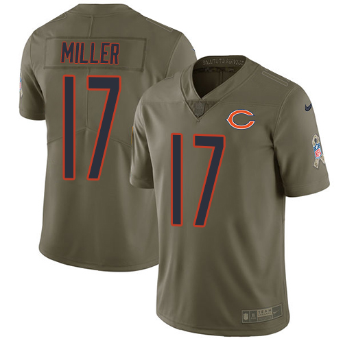 Chicago Bears #17 Anthony Miller Olive Men's Stitched Limited 2017 Salute To Service Jersey Men's