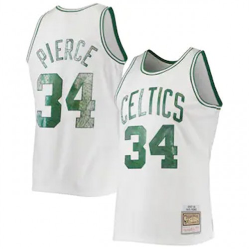 Boston Celtics #34 Paul Pierce Mitchell & Ness 1996-97 Hardwood Classics 75th Anniversary Diamond Swingman Jersey - White Mens