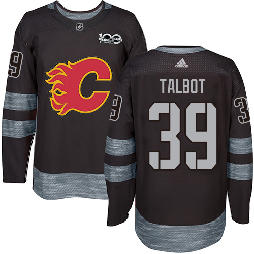 Adidas Calgary Flames #39 Cam Talbot Black 1917-2017 100th Anniversary Stitched Jersey Men's