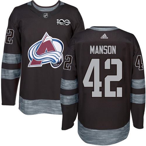 Adidas Colorado Avalanche #42 Josh Manson Black Youth 1427-2017 100th Anniversary Stitched Jersey Youth