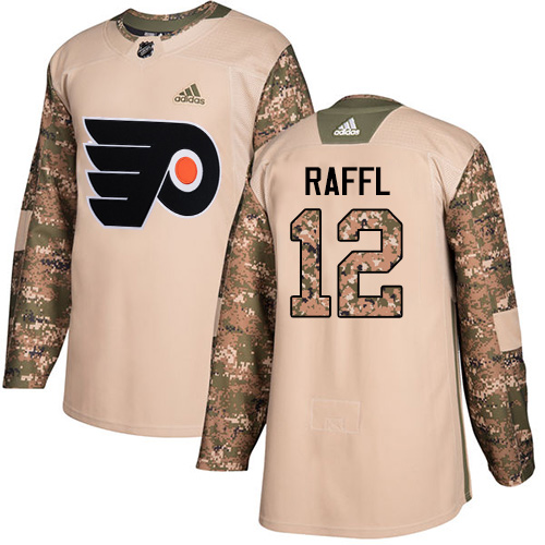 Adidas Philadelphia Flyers #12 Michael Raffl Camo Authentic 2017 Veterans Day Stitched Jersey Men's