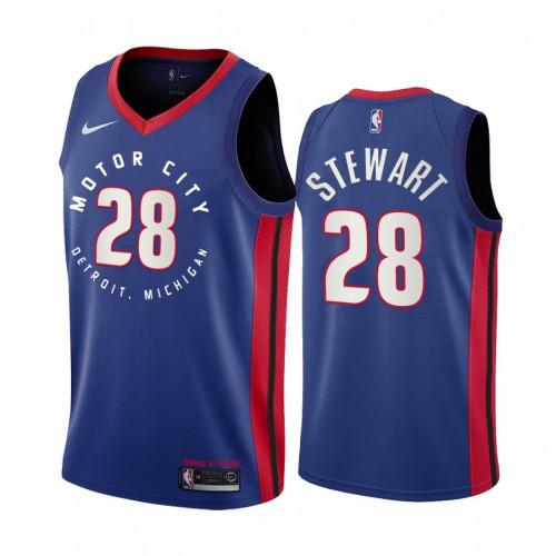 Detroit Pistons #28 Isaiah Stewart Blue Womens Swingman 2020-21 City Edition Jersey Womens
