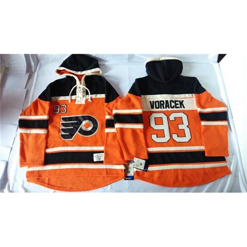Philadelphia Flyers #93 Jakub Voracek Orange Sawyer Hooded Sweatshirt Stitched Jersey Men's