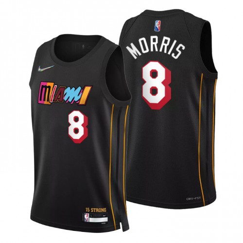 Miami Miami Heat #8 Markieff Morris Mens Black 2021/22 Swingman Jersey - City Edition Mens
