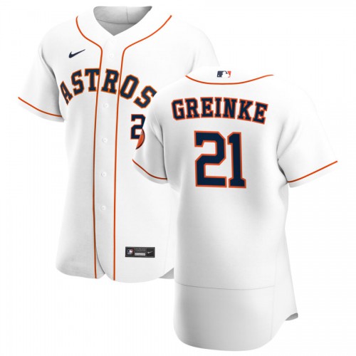 Houston Houston Astros #21 Zack Greinke Men's White Home 2020 Authentic Player Jersey Men's