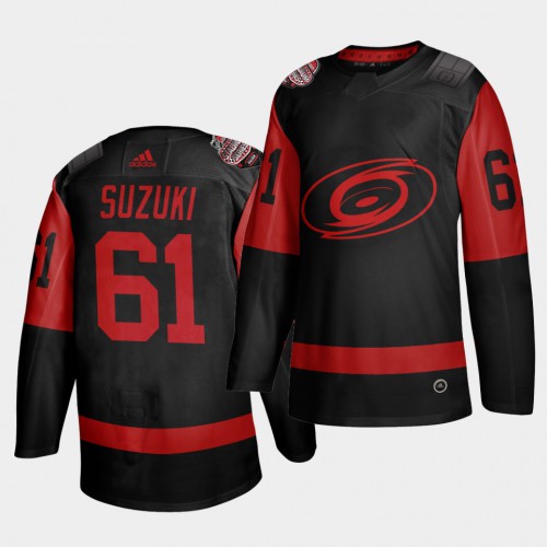 Carolina Carolina Hurricanes #61 Ryan Suzuki Black Men's 2021 Stadium Series Outdoor Game Jersey Men's