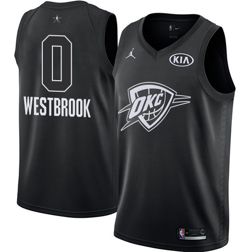 Oklahoma City Thunder #0 Russell Westbrook Black Jordan Swingman 2018 All-Star Game Jersey Mens