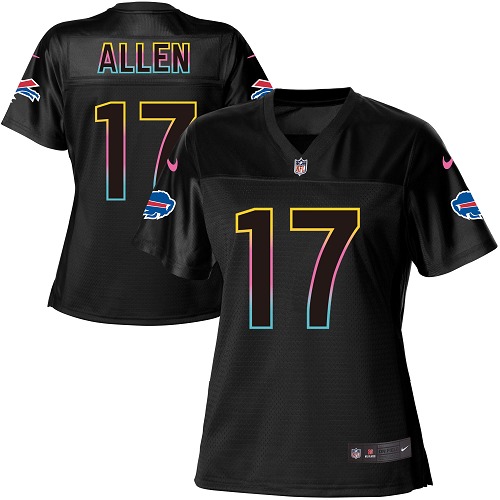 Bills #17 Josh Allen Black Women's Fashion Game Jersey