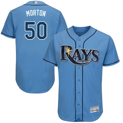 Tampa Bay Rays #50 Charlie Morton Light Blue Flexbase Authentic Collection Stitched Jersey Men's