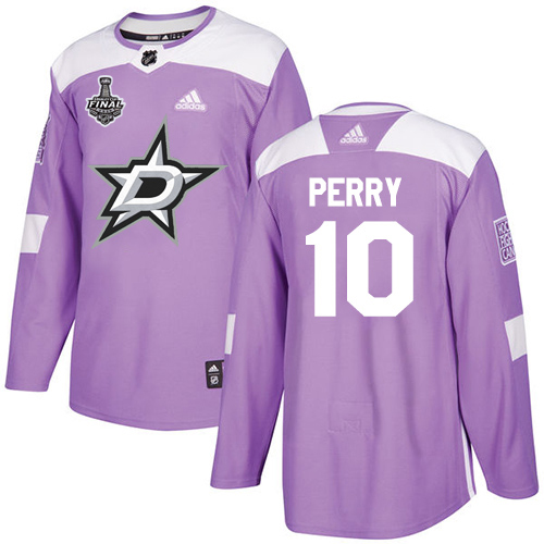 Adidas Dallas Stars #10 Corey Perry Purple Authentic Fights Cancer Youth 2020 Stanley Cup Final Stitched Jersey Youth