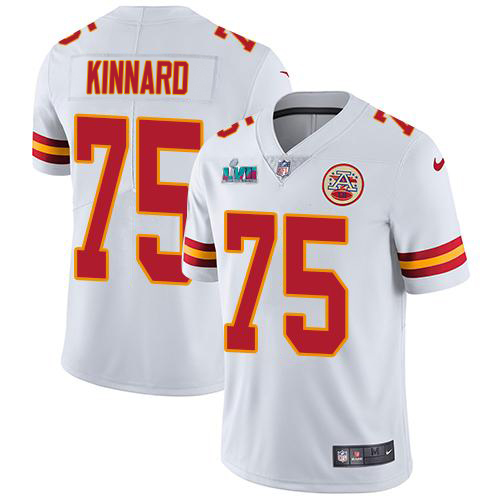 Chiefs #75 Darian Kinnard White Super Bowl LVII Patch Youth Stitched Vapor Untouchable Limited Jersey