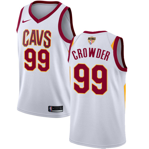 Cleveland Cavaliers #99 Jae Crowder White The Finals Patch Swingman Association Edition Jersey Mens