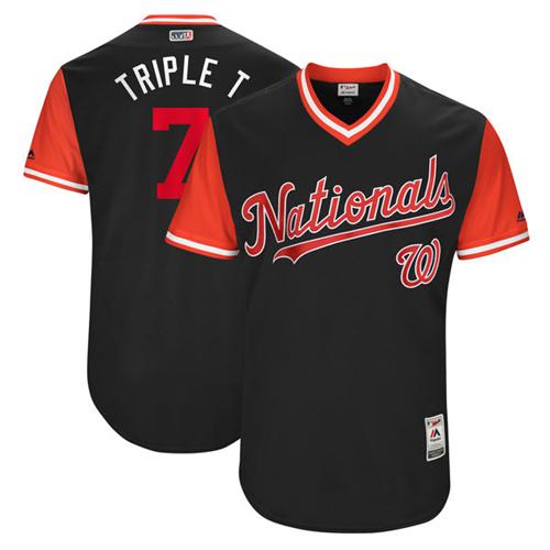 Washington Nationals #7 Trea Turner Navy 